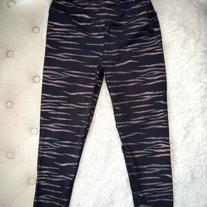 Black and Metallic Animal Print Leggings